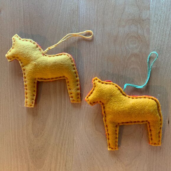 DALA HORSE Hand Embroidered Ornaments. NEW (Lot 10) - Picture 3 of 4